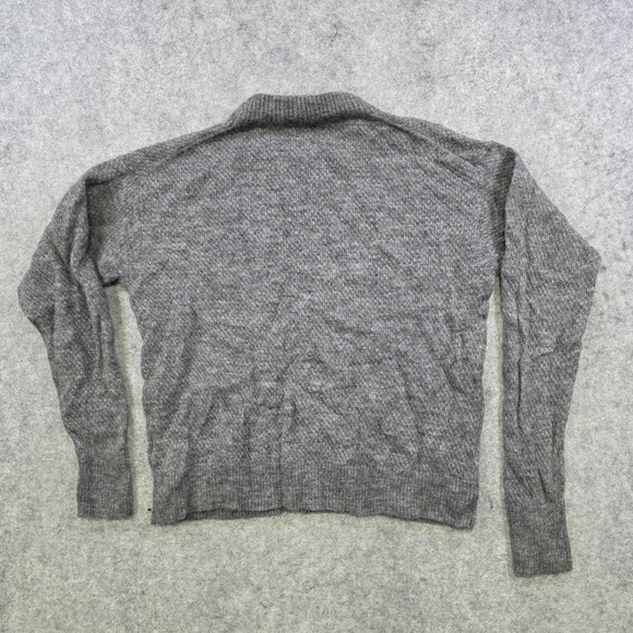 Quince Sweater Womens Large Gray Wool Alpaca Blend Mock Neck Pullover Knit - Picture 10 of 12
